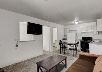 Kensington Suites | Short-Term Rentals Long-Term Living in Las Vegas | One Bedroom | Kitchen and Living Area